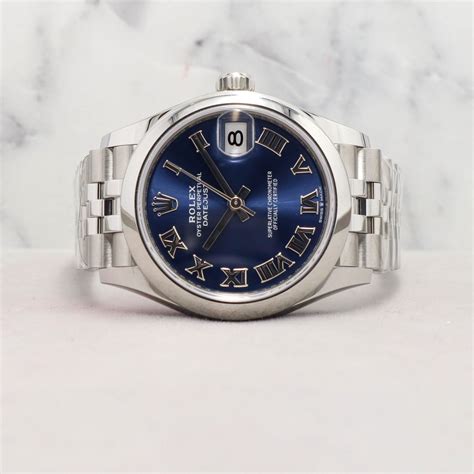 rolex datejust 31mm roman blue dial|More.